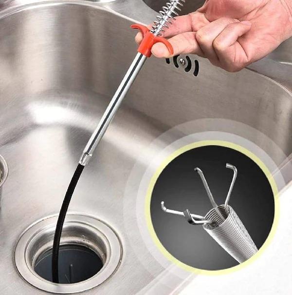 Flexible Drain Cleaning Claw Tool – Spring Pipe & Sink Hair Remover